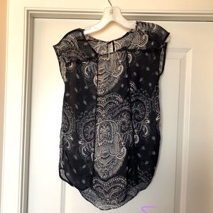 Sheer navy and white t shirt